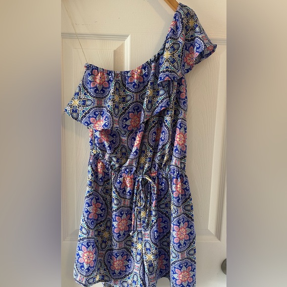 BeBop Bright Print One-Shoulder Romper Size Medium - Picture 1 of 14